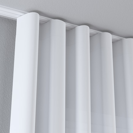 Firana na taśmie wave 300x265 prześwitujący biały