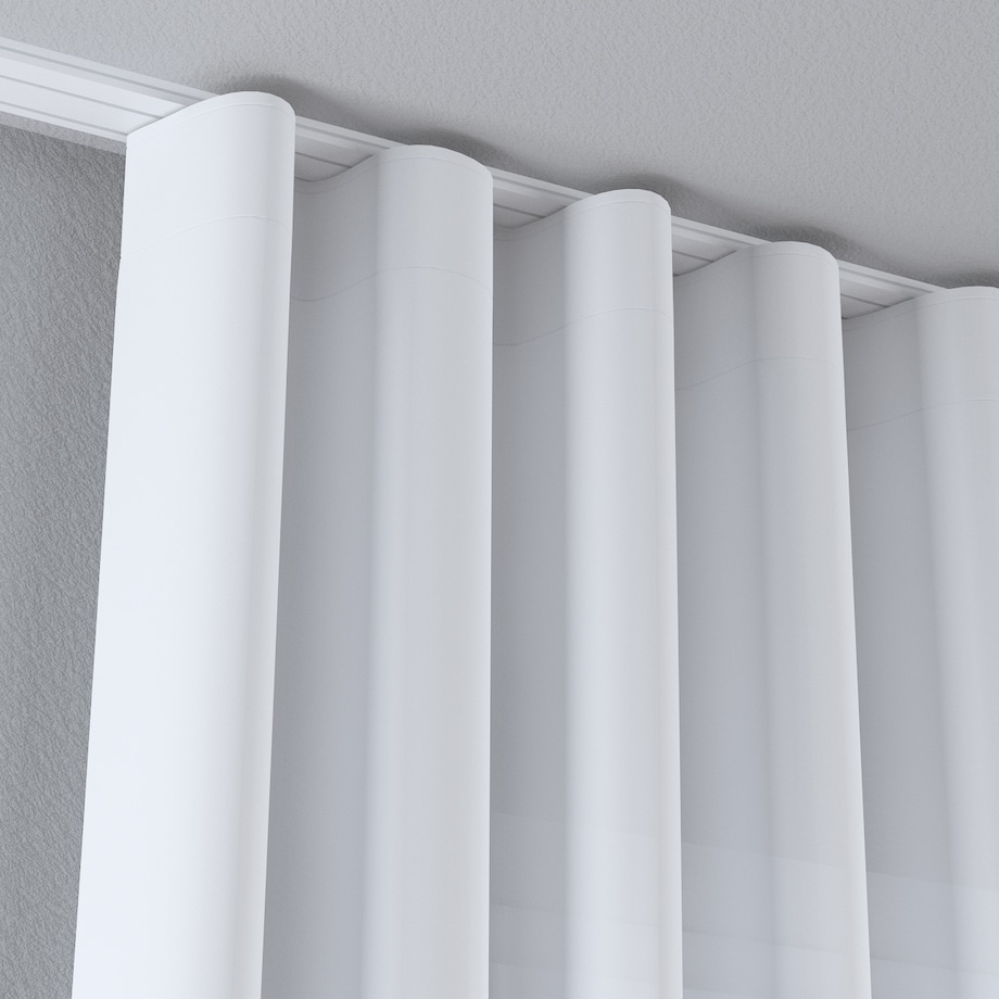 Firana na taśmie wave 300x265 prześwitujący biały