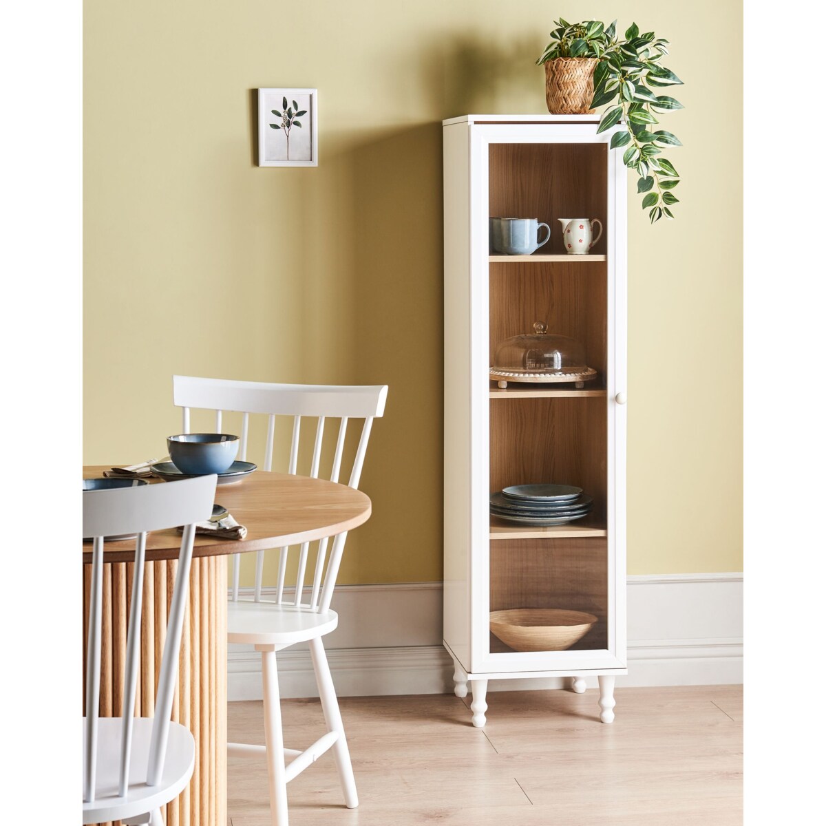 Witryna ze szklaną gablotą 40 cm biała TINGLEDALE