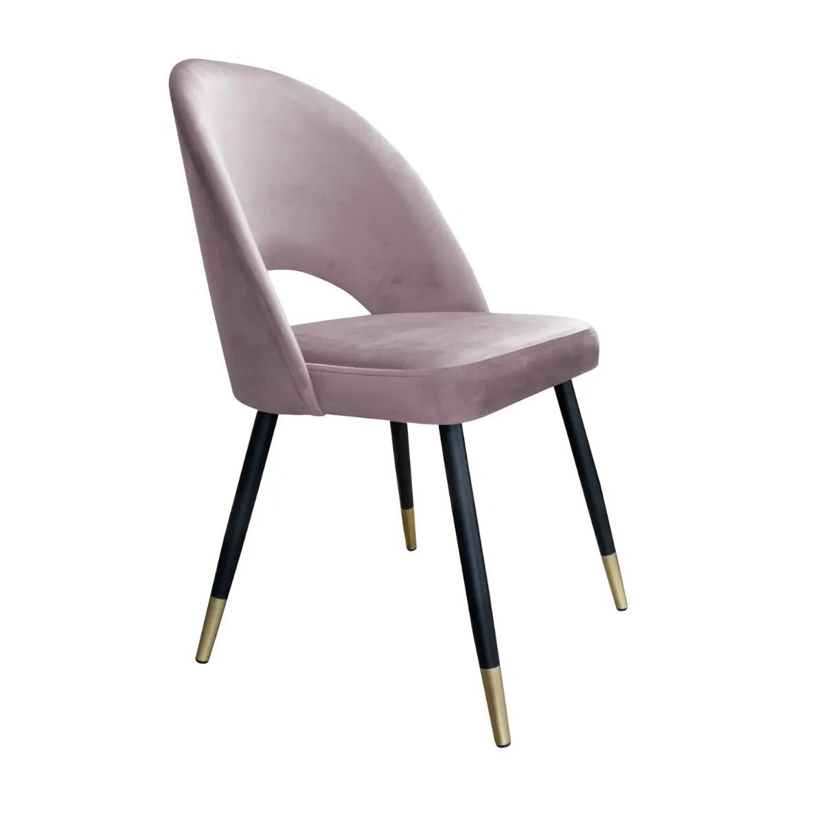 Krzesło ISKAR VELVET GOLD jasno różowe
