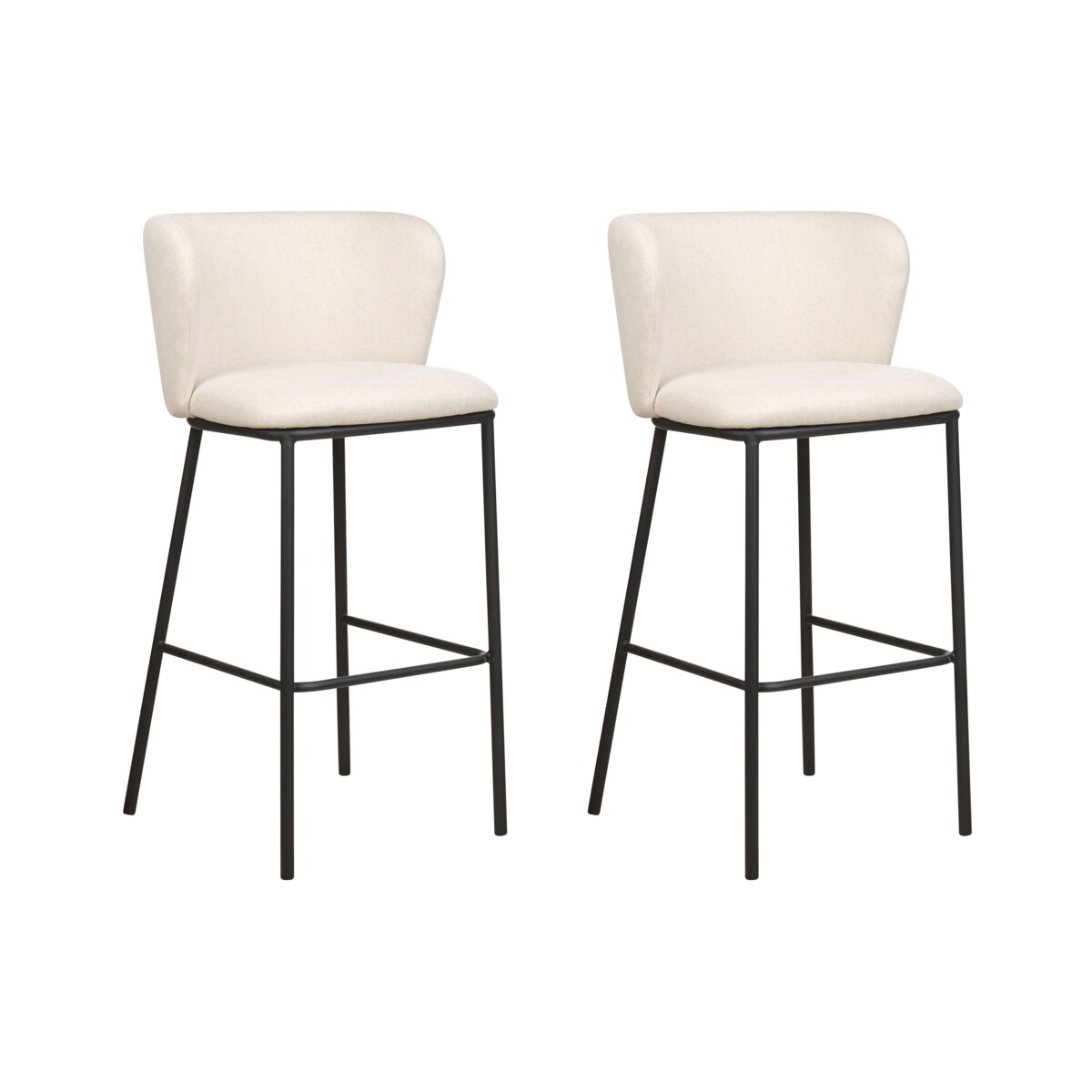 Zestaw 2 krzeseł barowych złamana biel MINA