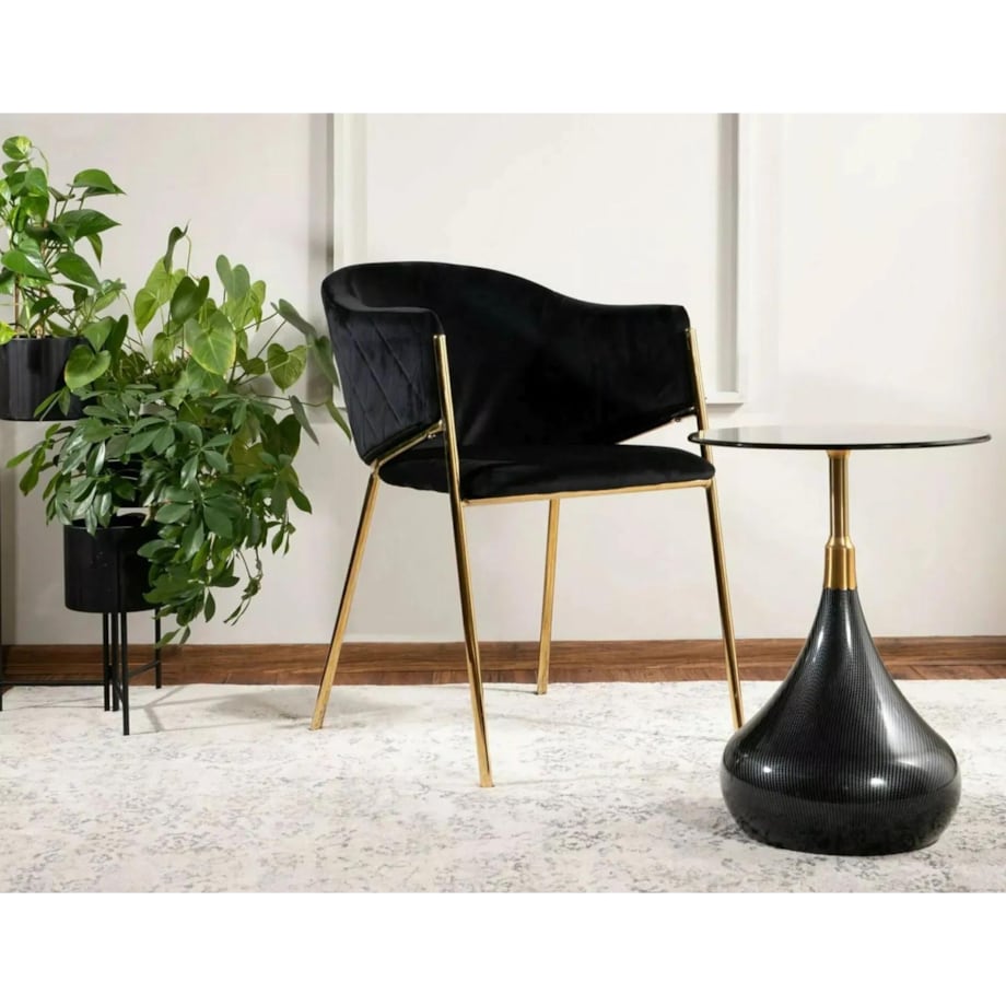 Stolik kawowy TAURUS 40x40 czarny/złoty