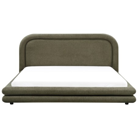 Łóżko Len syntetyczny LAVARDENS 180 x 200 cm Ciemnozielony