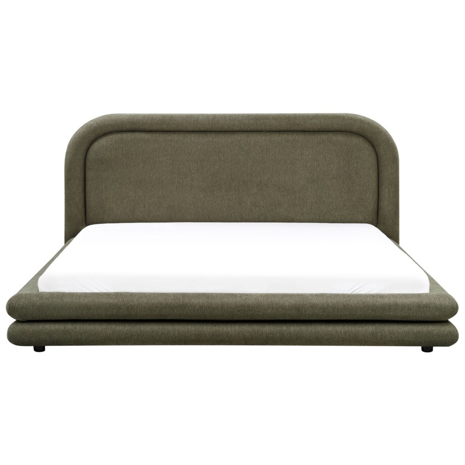 Łóżko Len syntetyczny LAVARDENS 180 x 200 cm Ciemnozielony