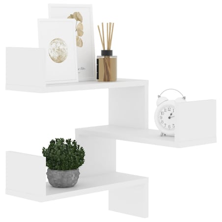 vidaXL Narożna półka ścienna, biała, 40x40x50 cm