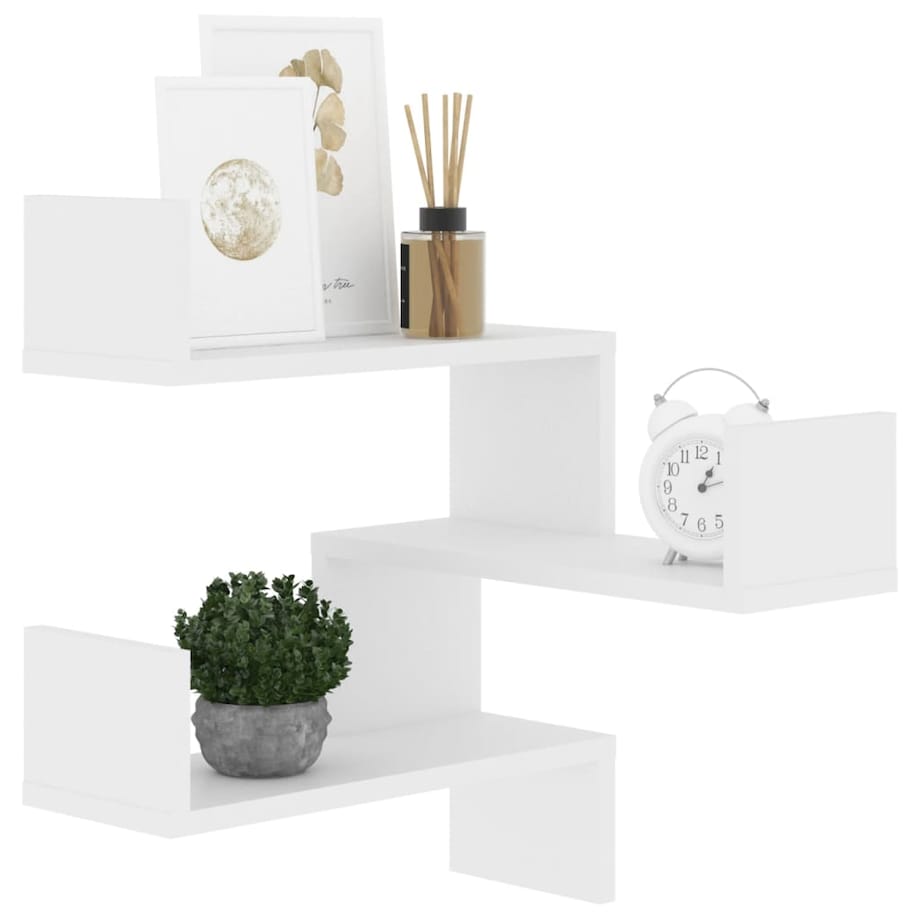 vidaXL Narożna półka ścienna, biała, 40x40x50 cm