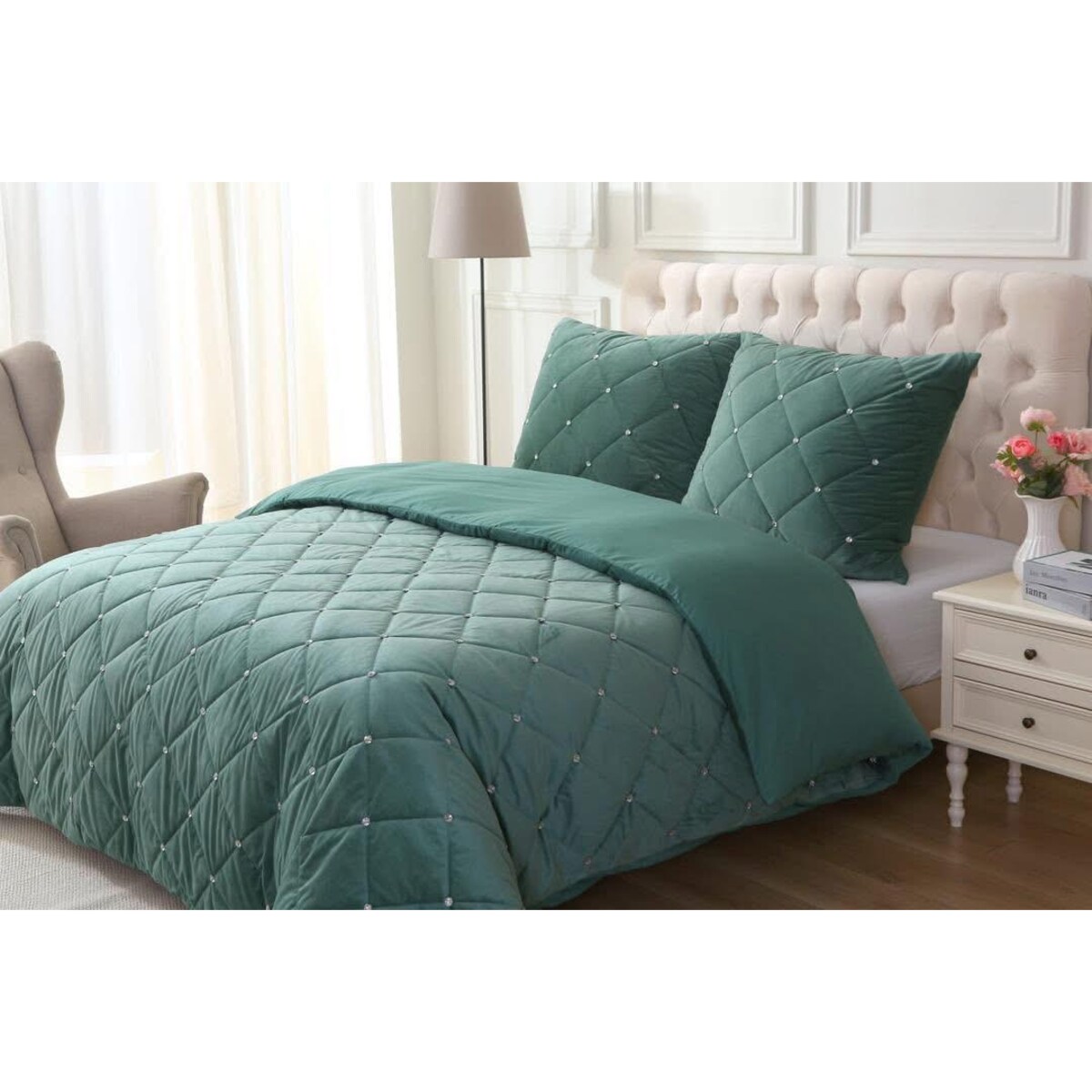 narzuta "diamond" 200x220 cm mięta NOWOŚĆ