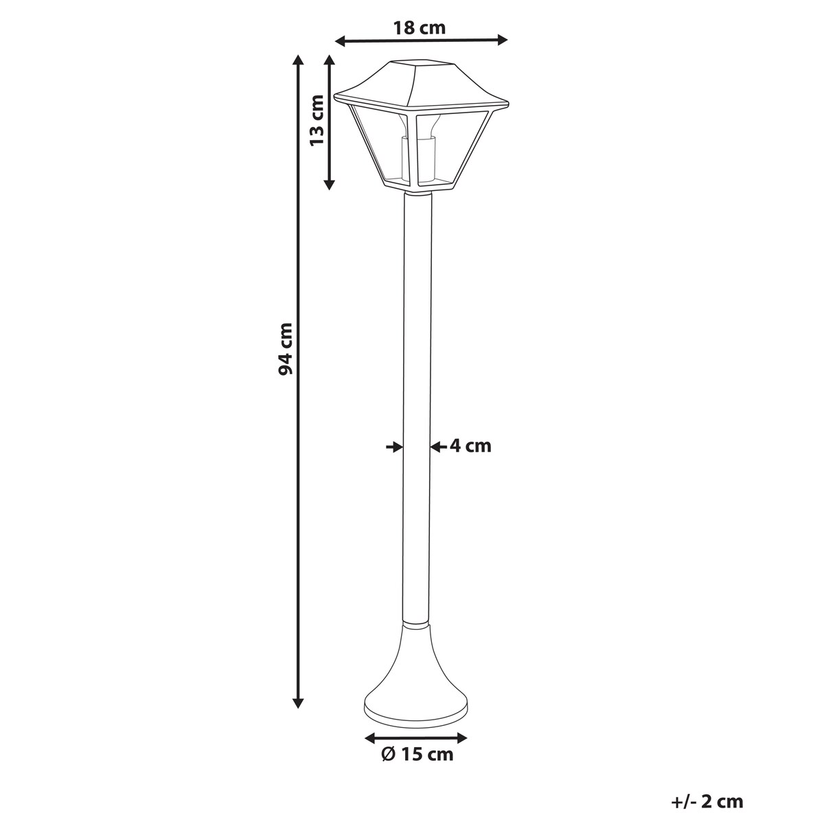 Lampa ogrodowa słupek GOSABA Czarny