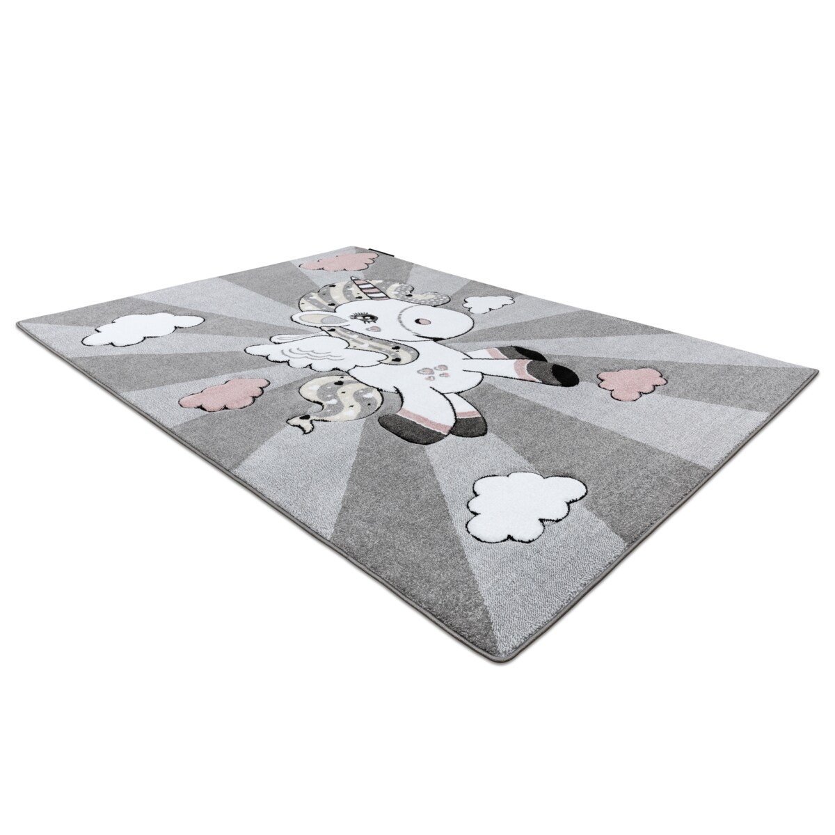 Dywan PETIT UNICORN JEDNOROŻEC szary 140x190 cm