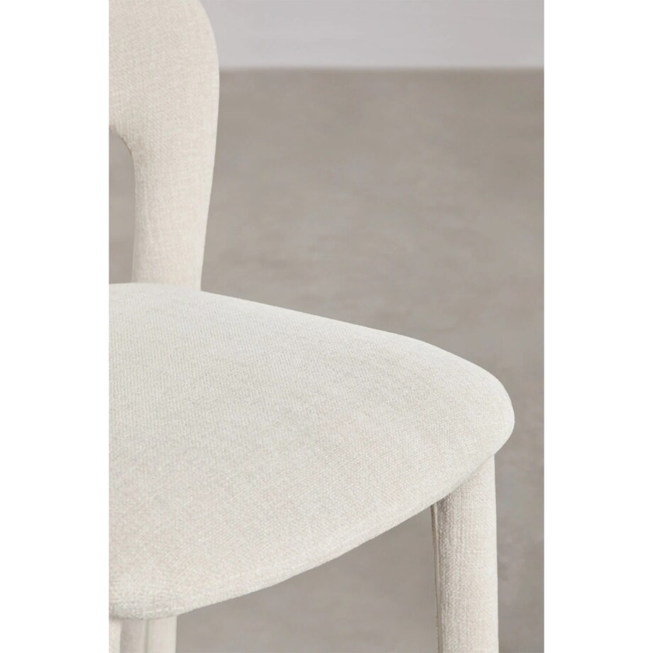 Krzesło barowe tapicerowane, brudna biel, Brussells ↑75 cm