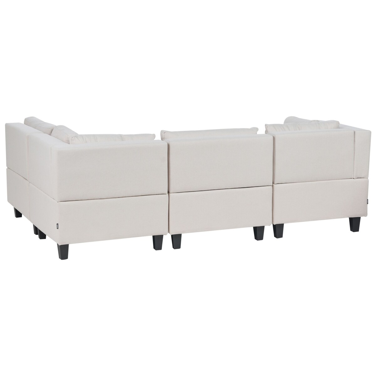 Tapicerowany lewostronny narożnik modułowy 4-osobowy z otomaną jasnobeżowy UNSTAD