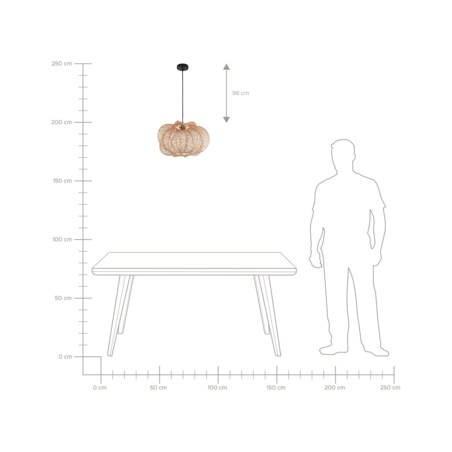Lampa wisząca rattanowa naturalna KIBI