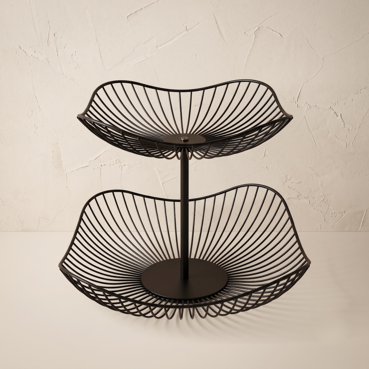 Patera na owoce dwupoziomowa metalowa, 29 x 29 x 24 cm