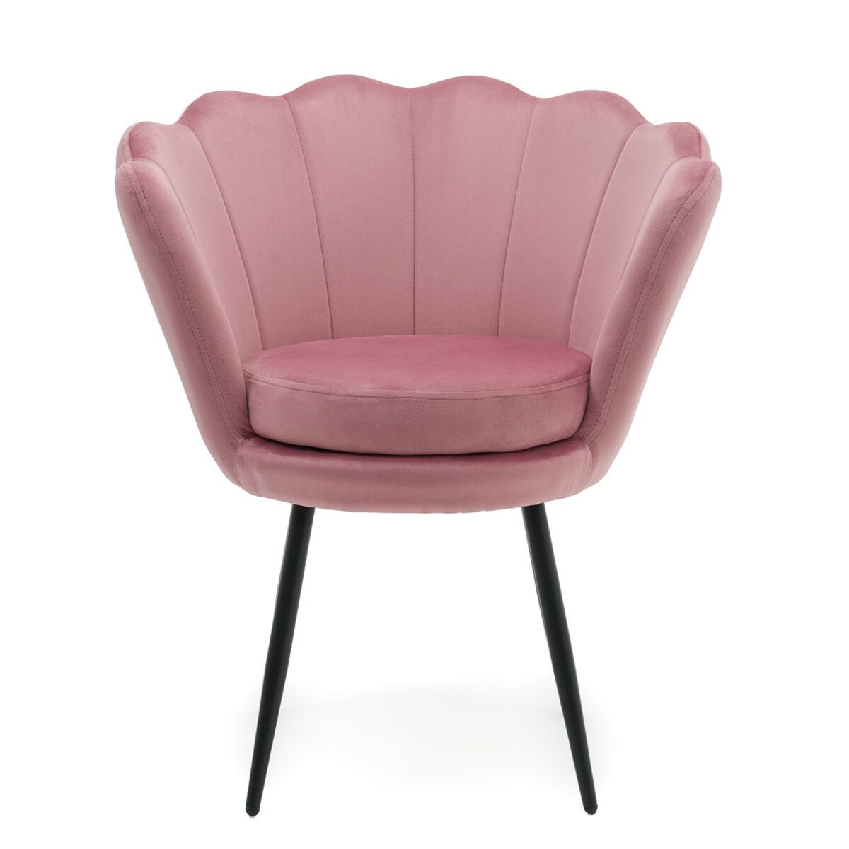 Krzesło tapicerowane różowe do salonu biura SHELL BLACK