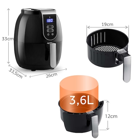 Frytkownica beztłuszczowa AIR FRYER mocna 3.6l Berdsen