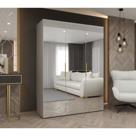 Szafa uchylna otwierana MARBELLA 3 150 wys. 202 cm Kaszmir + u. Złoty