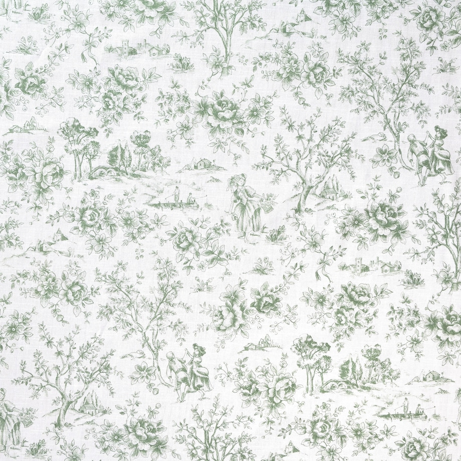 Obrus Toile de Jouy Green - 140 cm x 200 cm