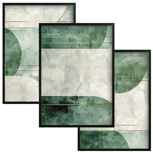 Nowoczesne Obrazy Plakaty na ścianę ścienne Zielona Abstrakcja Złoto