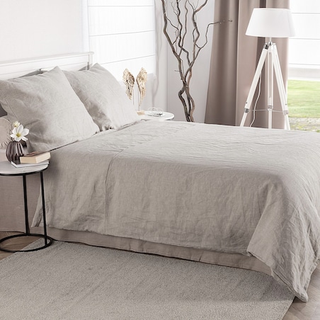 Komplet pościeli lnianej Linen 200x200cm natural, 200 x 200 cm / 2 x 50 x 60 cm