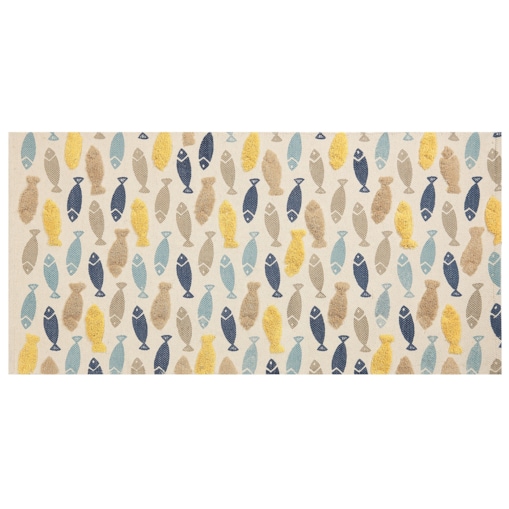 Dywan dziecięcy bawełniany w rybki 80 x 150 cm wielokolorowy IPUH