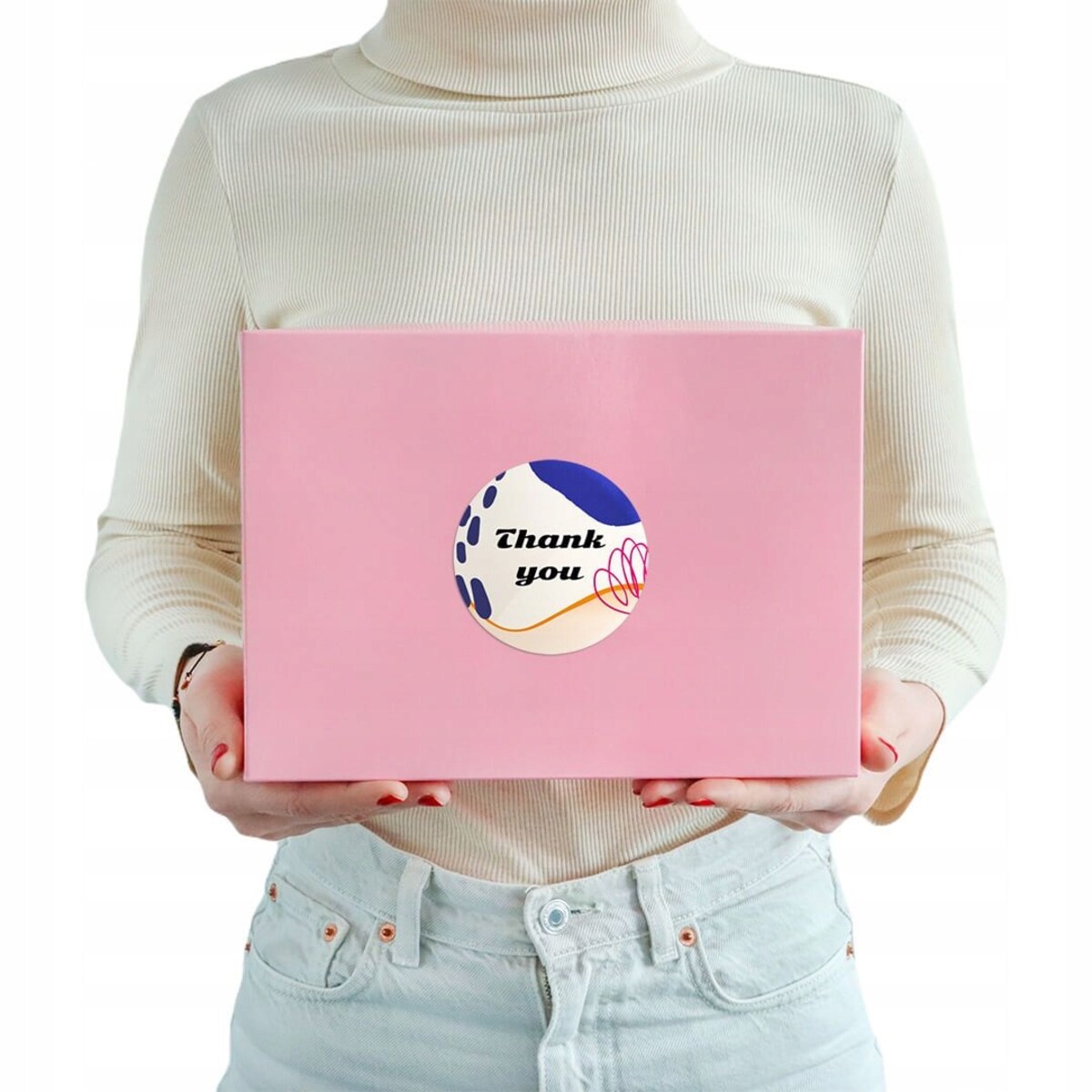 Zestaw prezentowy box "THANK YOU" z herbatami sypanymi kubkiem i czekoladą z owocami - podziękowanie prezent upominek dla kobiety dziewczyny niej