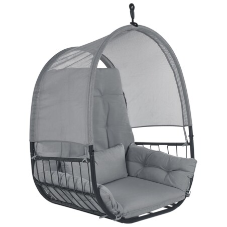 Fotel wiszący ze stojakiem ALVIANO Ciemnoszary