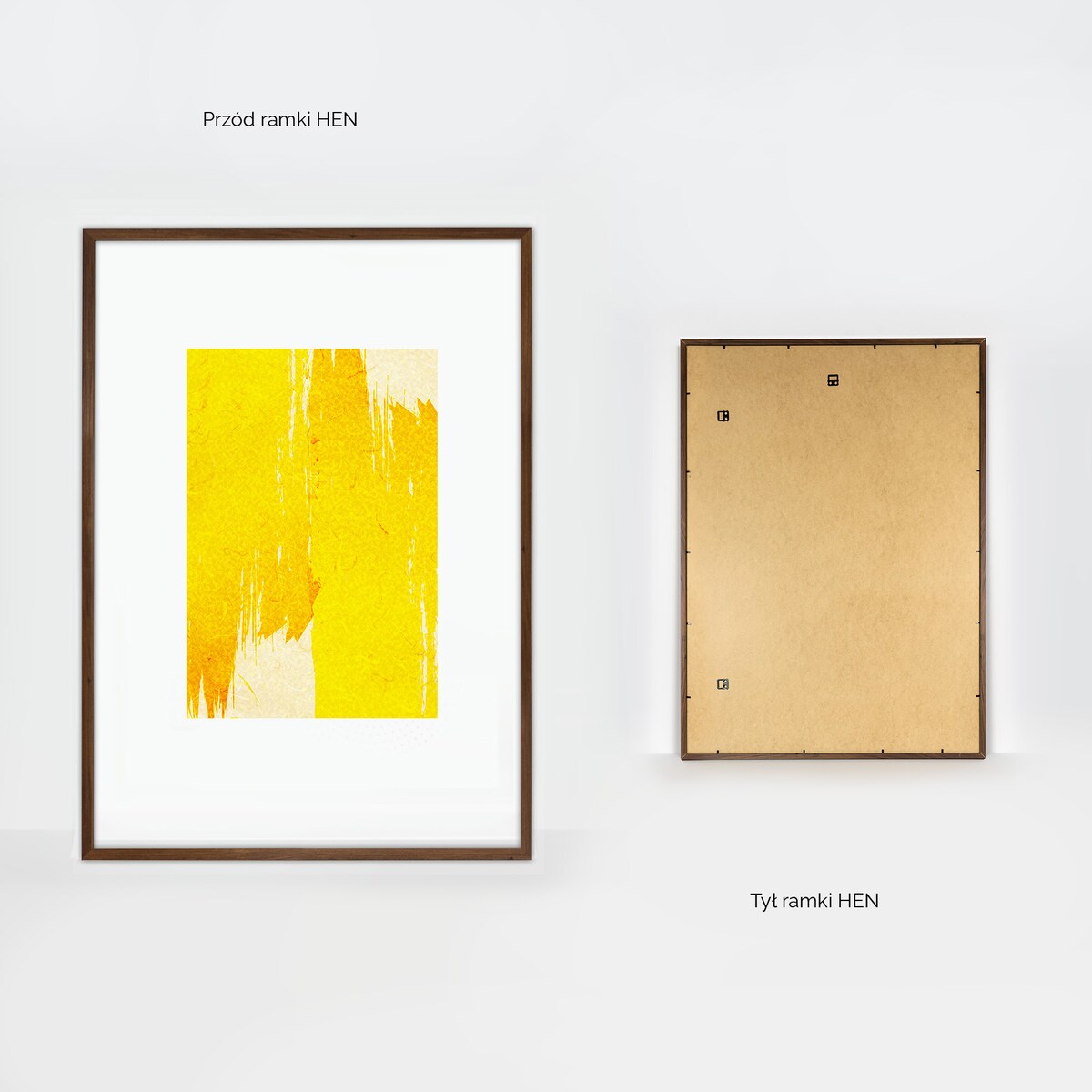 Ramka na zdjęcia 70x100 cm brązowa rama MDF z plexi do powieszenia pion poziom klasyczna ramka