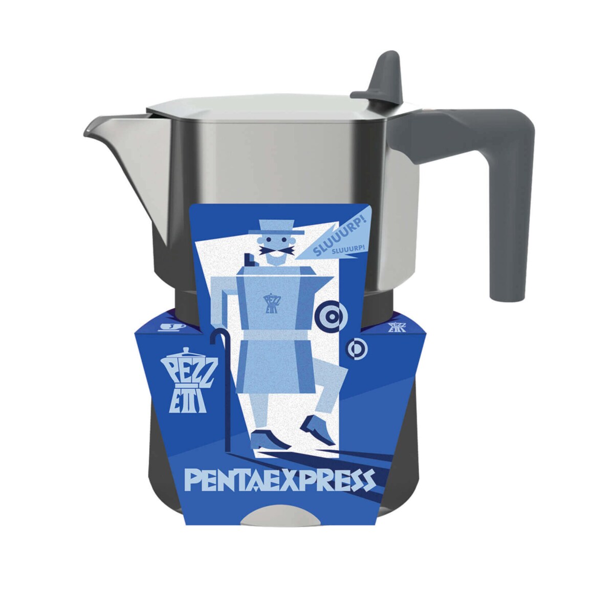 PEZZETTI PENTAEXPRESS Aluminiowa kawiarka (6 filiżanek) - Srebrny