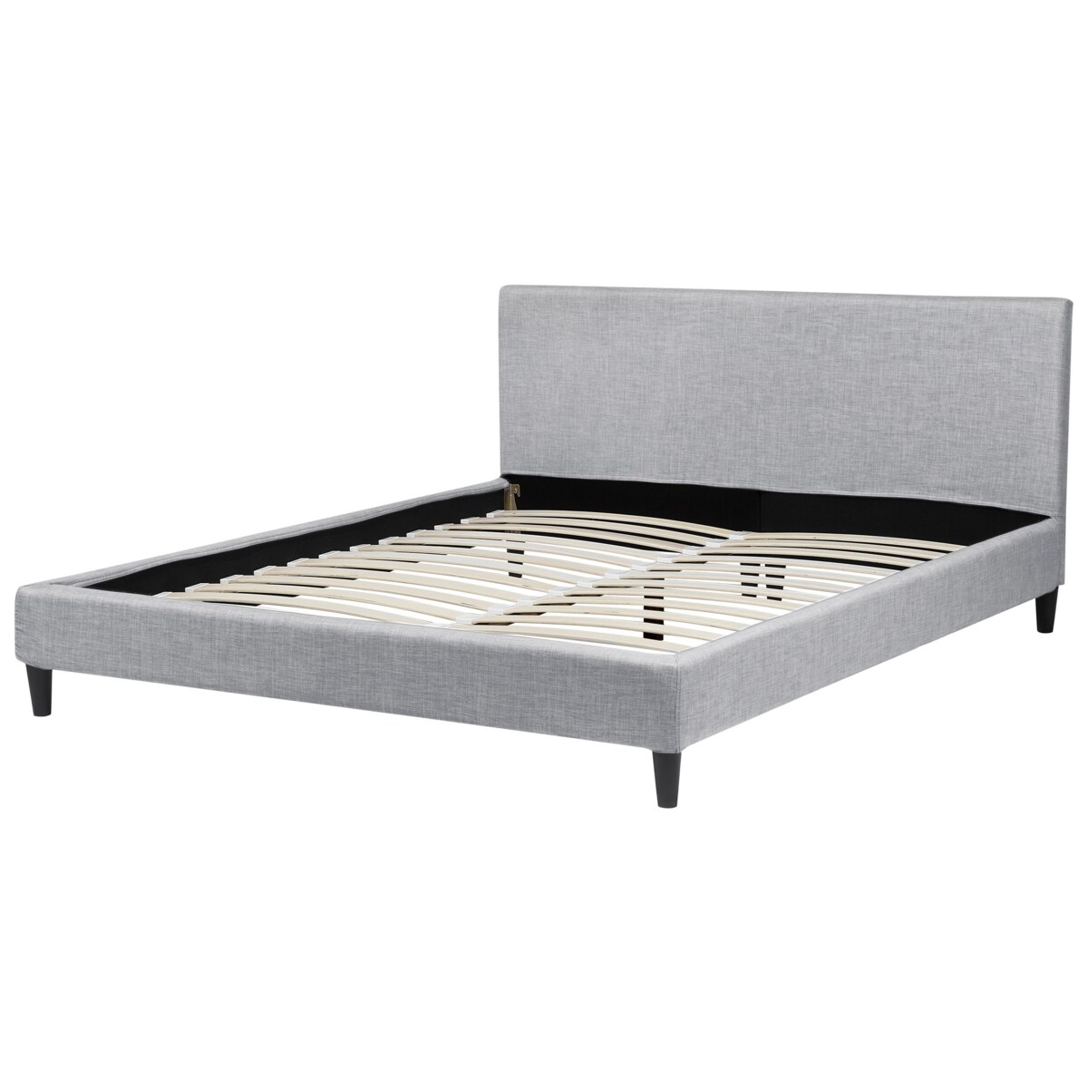 Łóżko tapicerowane 160 x 200 cm szare FITOU