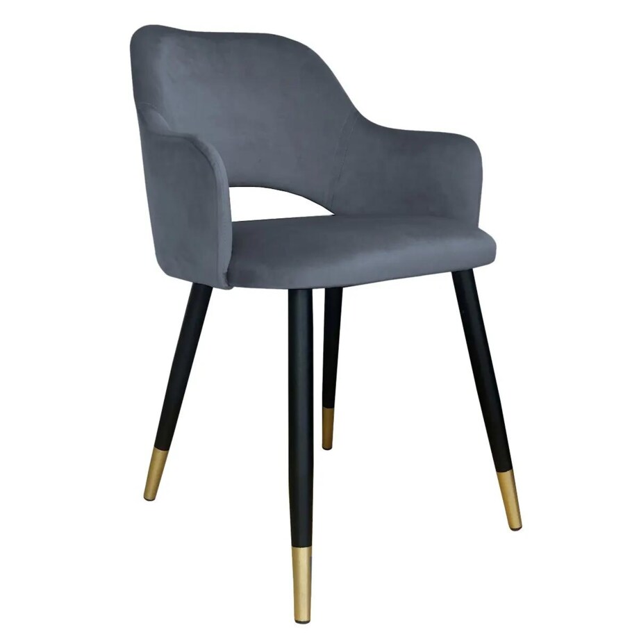 Krzesło NAPO BL VELVET GOLD ciemno szare
