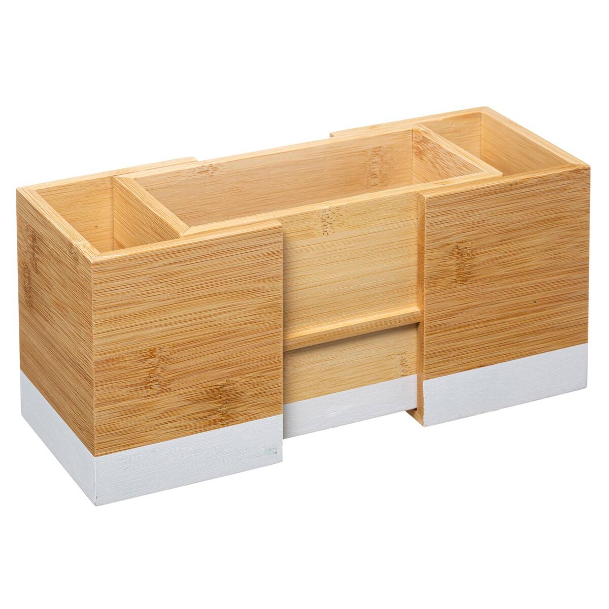 Organizer na sztućce, regulowany rozmiar, bambusowy, 18 x 10 x 12 cm