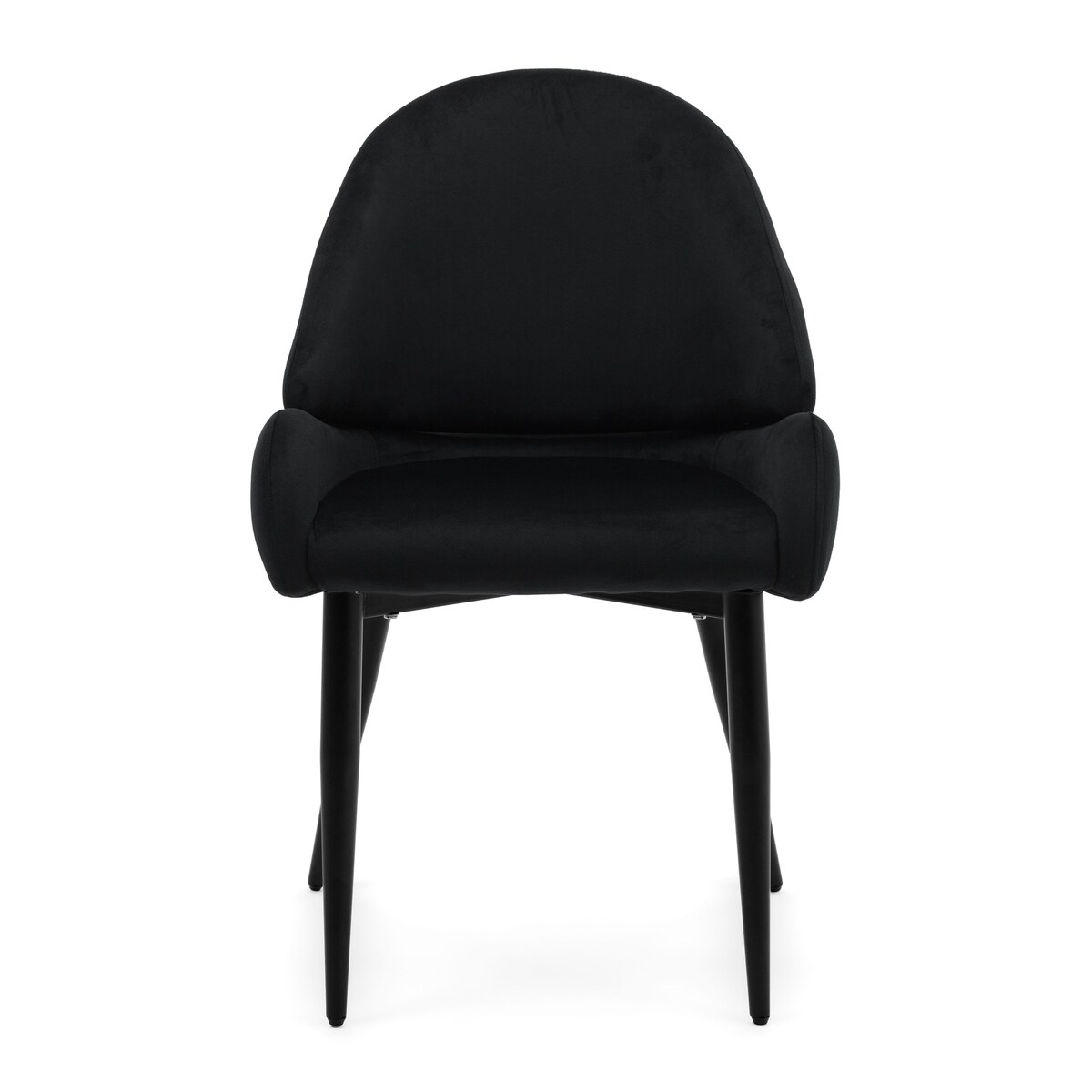 Krzesło tapicerowane welurowe do salonu BERGAMO czarne