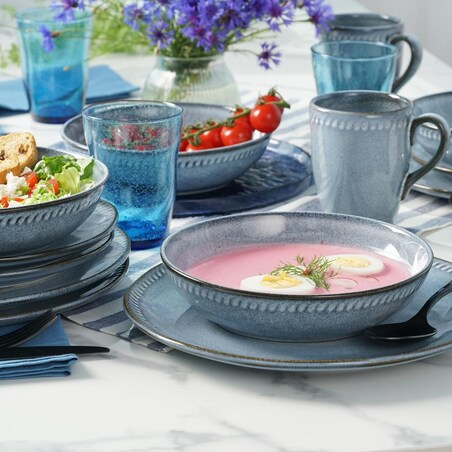 VILLA ITALIA Talerz głęboki ceramiczny niebieski 20 cm DENIM