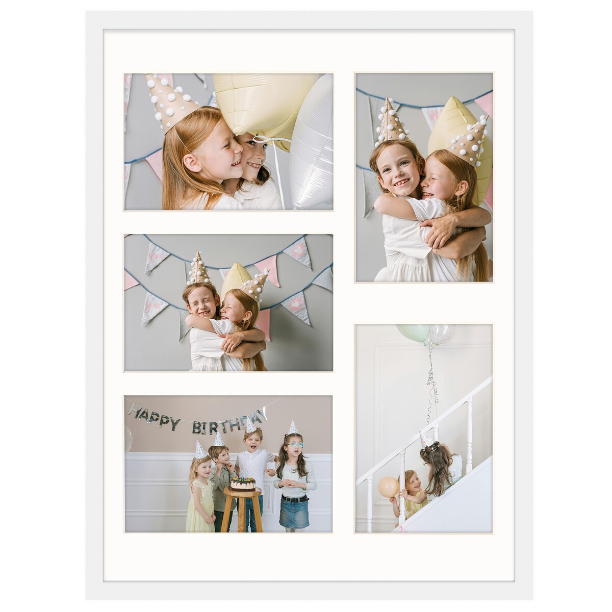 Ramka na 5 zdjęć 10x15 cm biała foto galeria multirama 30x40 cm FRAMAI