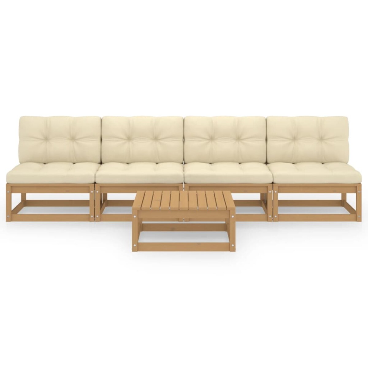 vidaXL 5-cz. zestaw wypoczynkowy do ogrodu, z poduszkami, lita sosna