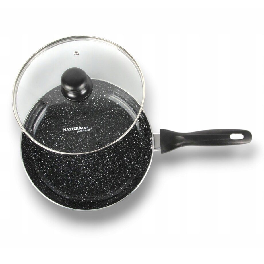 Patelnia Granitowa Pokrywka 18 Cm Plaster Miodu Indukcja Gaz 0.6L Wysoka 4.0