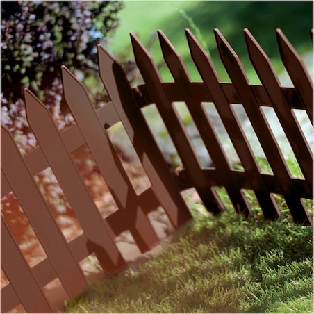 Płotek Ogrodowy 3,22 M Obrzeże Trawnikowe Palisada Brązowy
