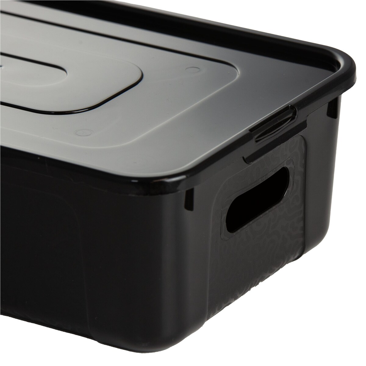 Pojemnik Pudło Plastikowe 34X20X10 Cm 7 L Z Pokrywą Do Przechowywania Czarne