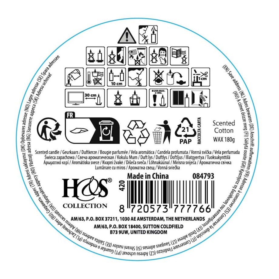 Świeca zapachowa z cementowej osłonce, zapach bawełny, Ø 11,8 cm