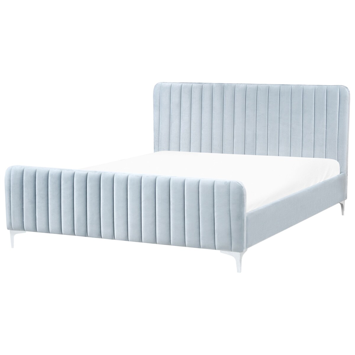 Łóżko Welur LUNAN 180 x 200 cm Błękitny