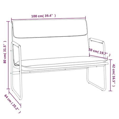 vidaXL Ławka, czarna, 100x64x80 cm, obita tkaniną