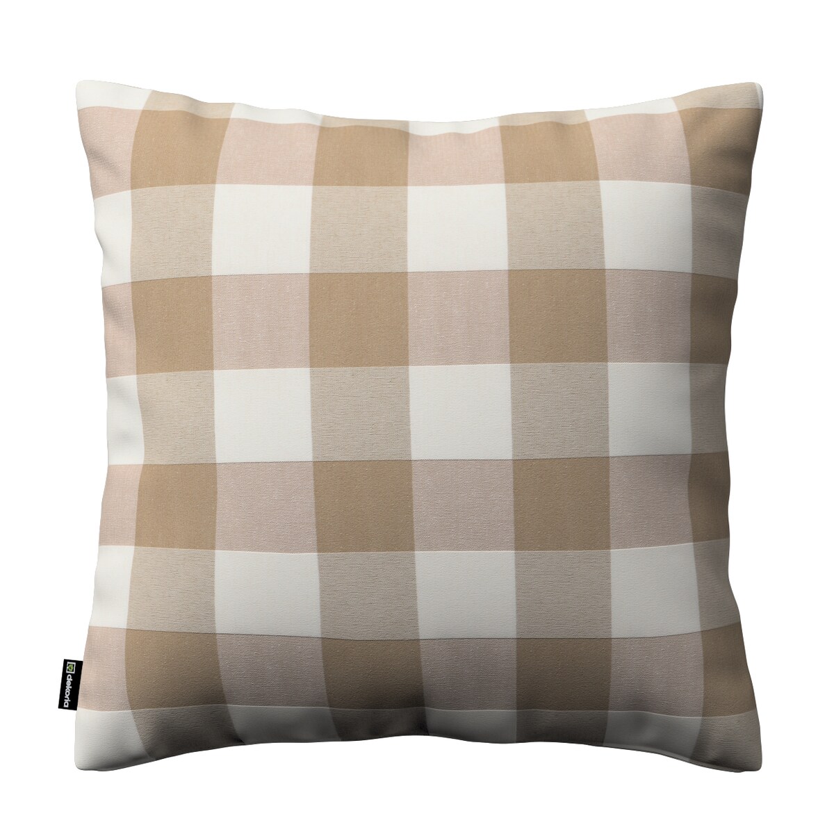 Poszewka Kinga na poduszkę 60x60 beżowo-biała krata (5,5x5,5cm)