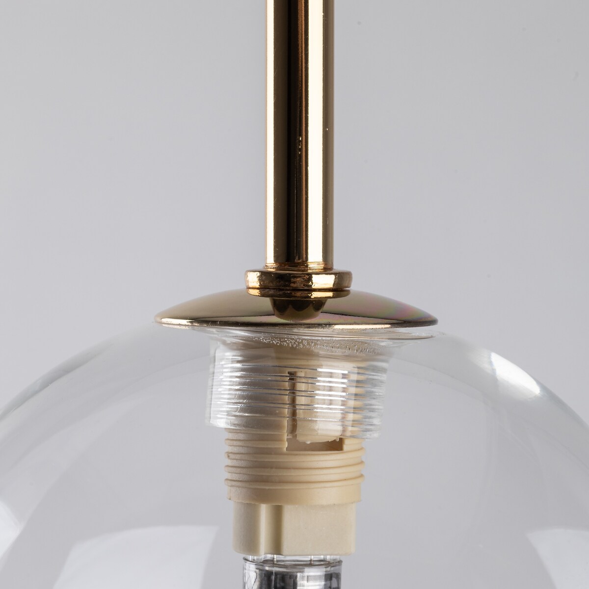 Duża lampa wisząca TK Lighting AURORA Transparent 62 cm 26xG9 czarno-złota szklana regulowana 10258