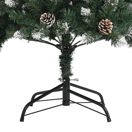 vidaXL Sztuczna choinka ze stojakiem, zielona, 150 cm, PVC
