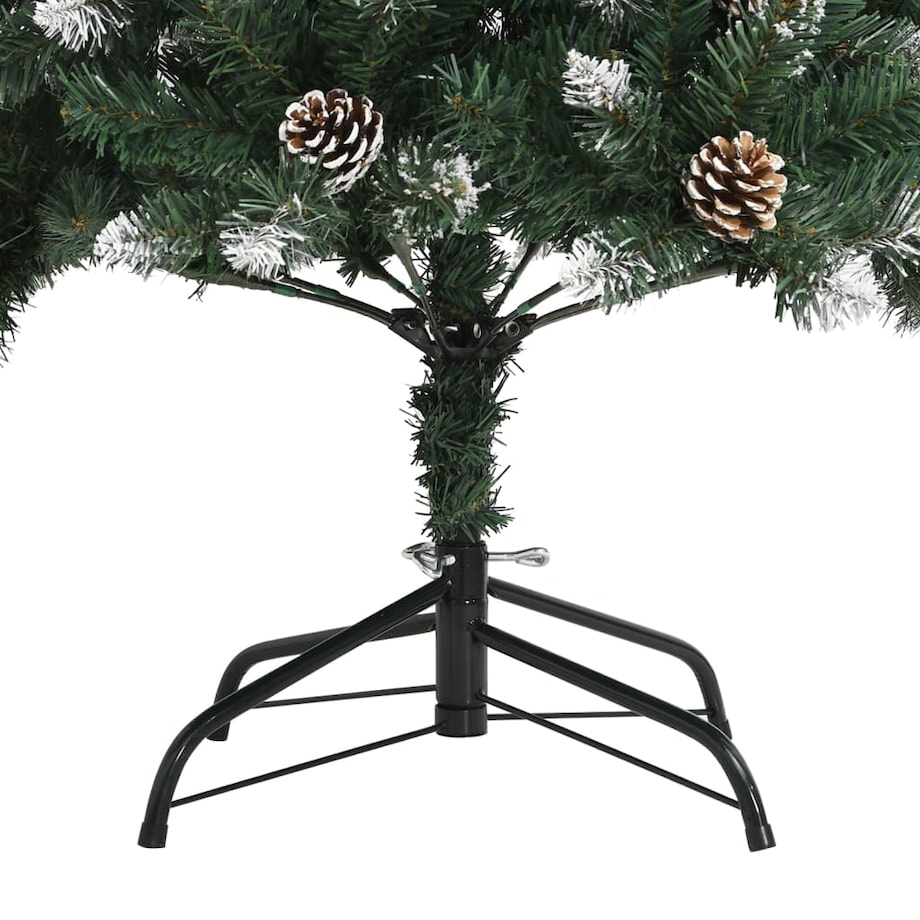 vidaXL Sztuczna choinka ze stojakiem, zielona, 150 cm, PVC