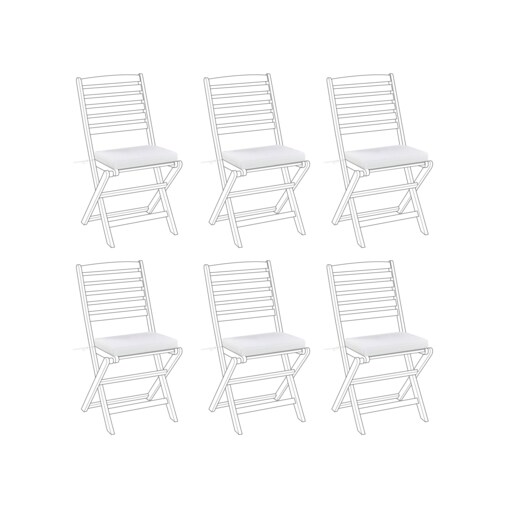 Zestaw 6 poduszek na krzesła ogrodowe biały TOLVE