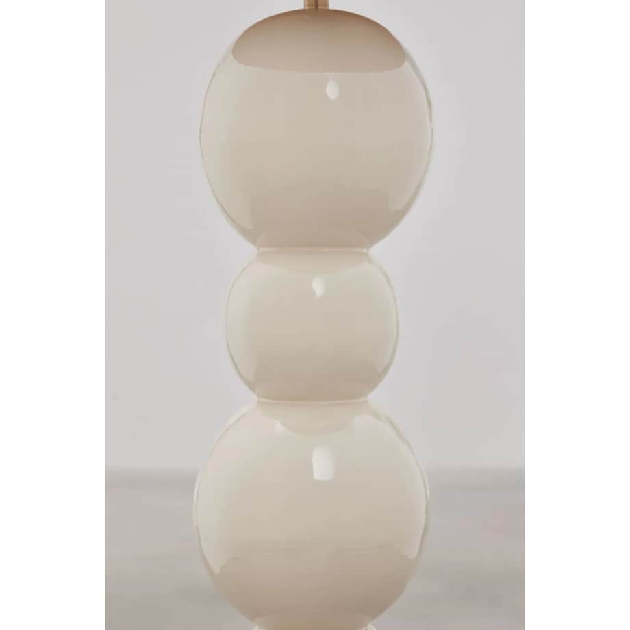 Lampa podłogowa z metalu, wysoki połysk, kremowa, Boulia, 155 cm