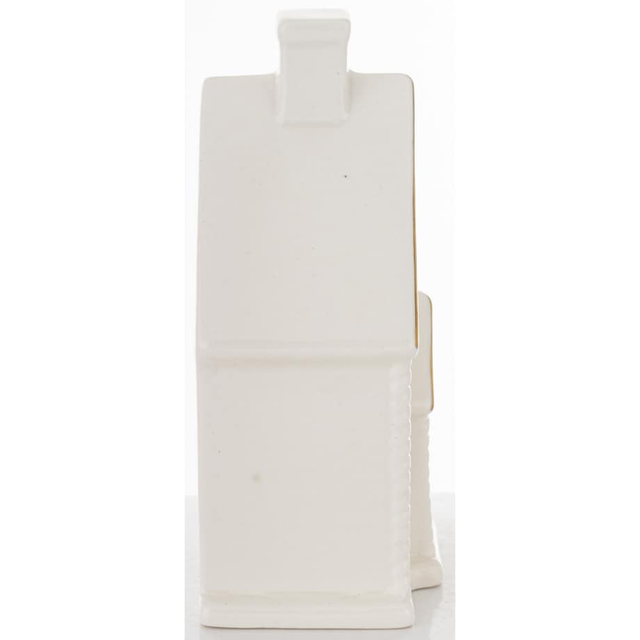 Domek ceramiczny LED 13,5x9 cm z wysokim kominem