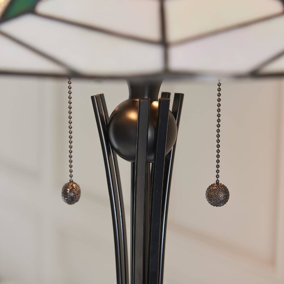 Stojąca lampa Tiffany Astoria 63934 Endon witraż włącznik czarny