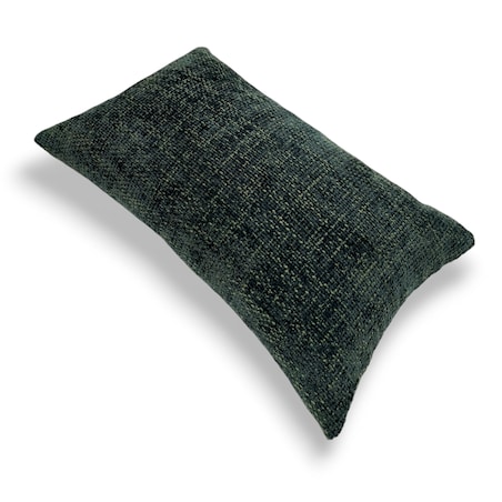 Zielona poduszka dekoracyjna z tkaniny szenilowej 55x35 Cyntia butelkowa zieleń